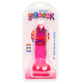 Lollicock 6 Inch Slim Stick with Balls Cherry Ice Dildo